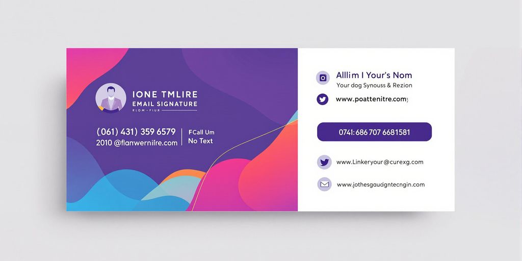 Colorful and modern email signature design template.