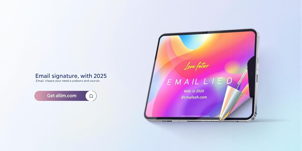 Modern email signature design on a digital device.
