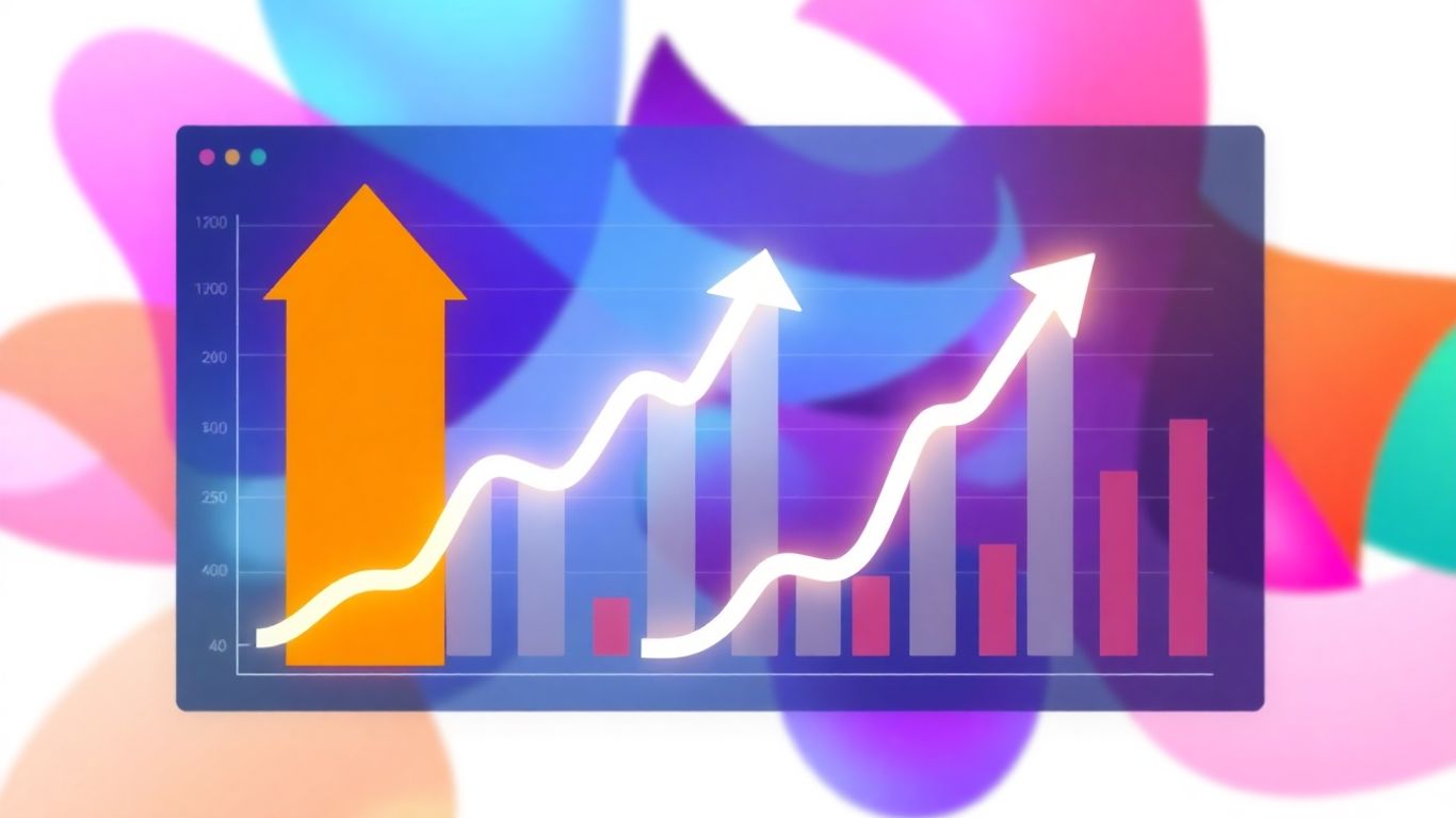 Ecommerce growth visualization with upward trends.
