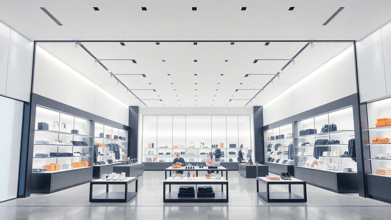 Modern e-commerce storefront with organized product displays.