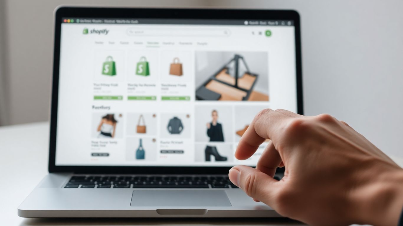 Shopify wholesale store interface on a laptop.